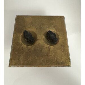 Antique Porcelain Dual Knife Light Socket & Brass Switch Plate, Electrical